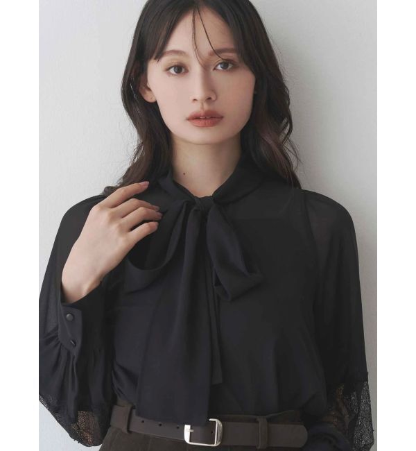 MERCURYDUO「ポイントレースボウタイブラウス」|シャツ・ブラウス|
