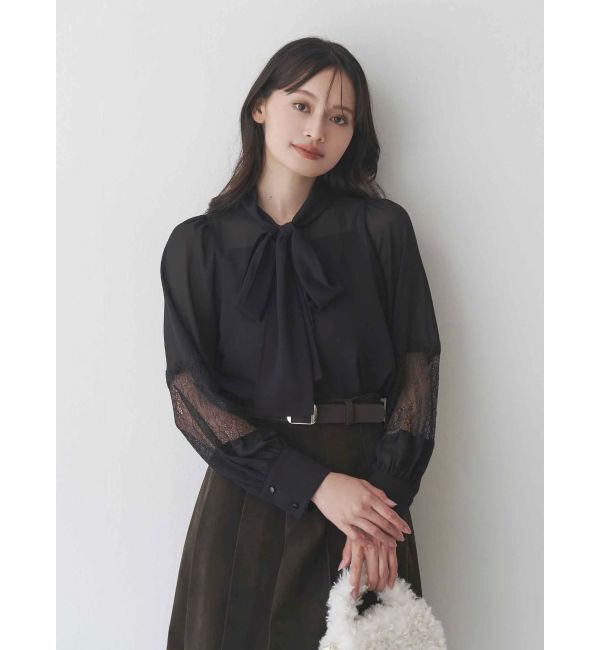 MERCURYDUO「ポイントレースボウタイブラウス」|シャツ・ブラウス|