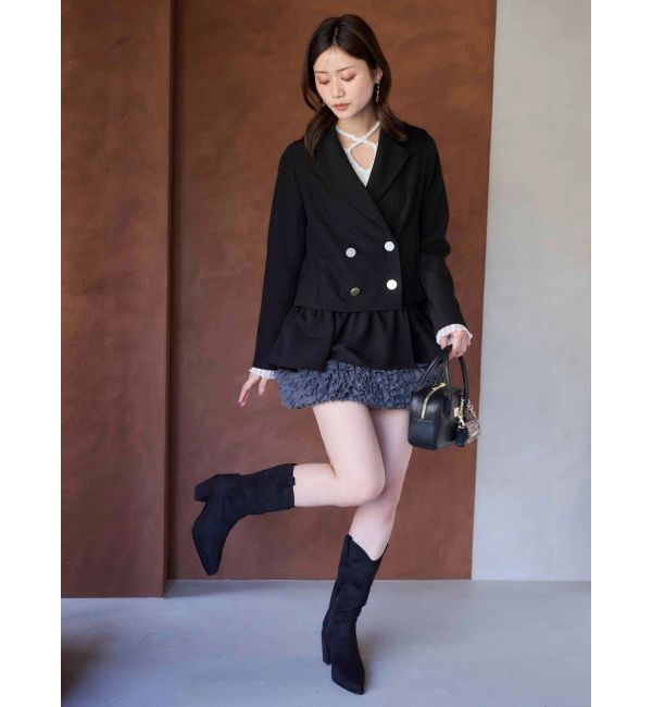 MERCURYDUO「ボリュームチュールティアードミニスカート」|スカート|