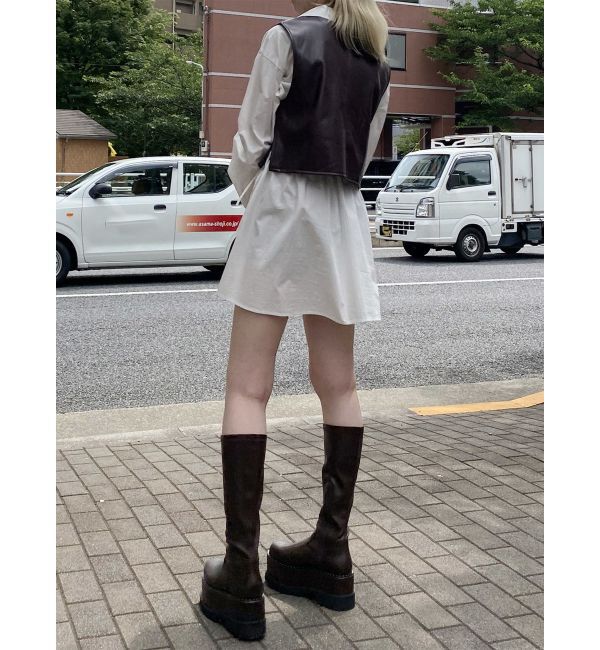 MURUA「ストレッチ厚底ハーフブーツ」|ロングブーツ|