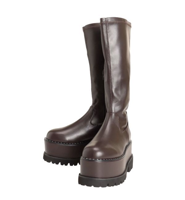 MURUA「ストレッチ厚底ハーフブーツ」|ロングブーツ|