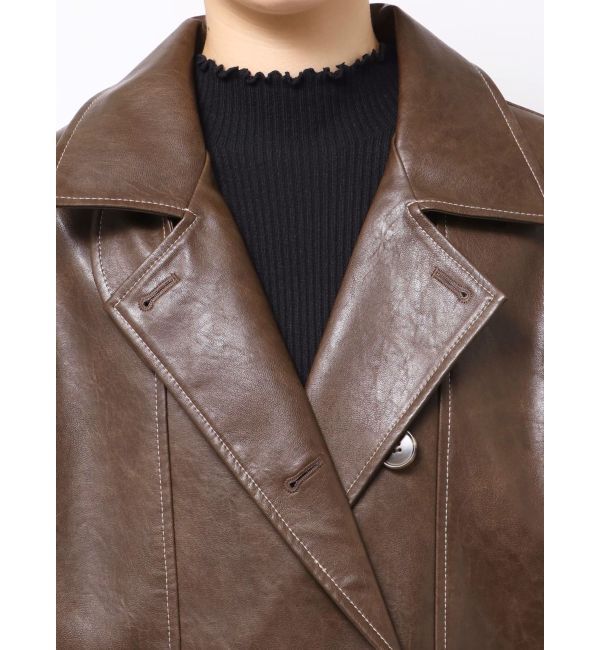 MURUA「スタンドネックフェイクレザージャケット」|ブルゾン・スタジャン|
