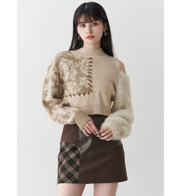 MURUA「ヴィンテージライクパッチワークミニスカート」|スカート|