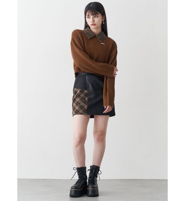 MURUA「ヴィンテージライクパッチワークミニスカート」|スカート|