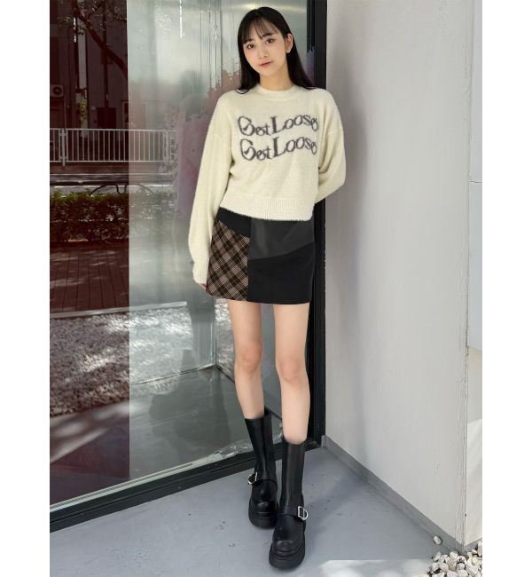 MURUA「ヴィンテージライクパッチワークミニスカート」|スカート|