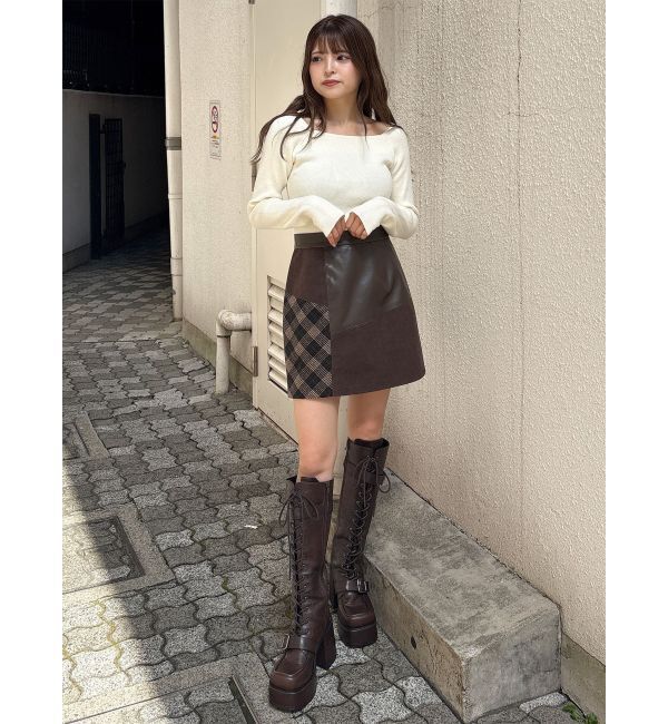 MURUA「ヴィンテージライクパッチワークミニスカート」|スカート|