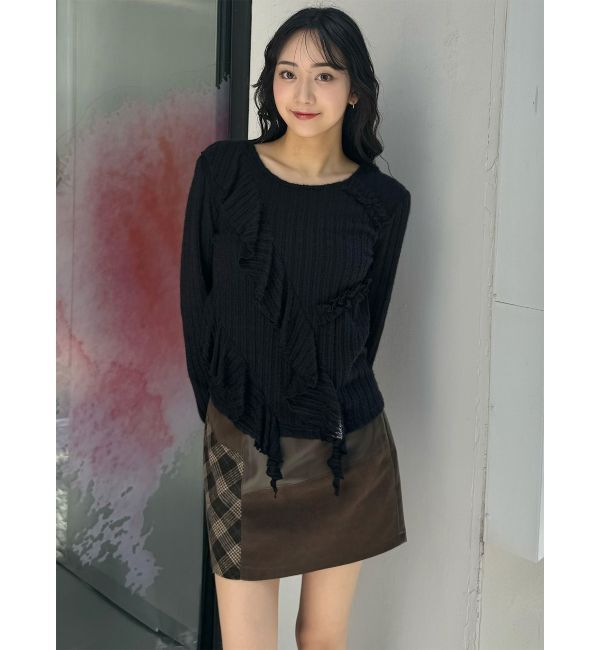 MURUA「ヴィンテージライクパッチワークミニスカート」|スカート|