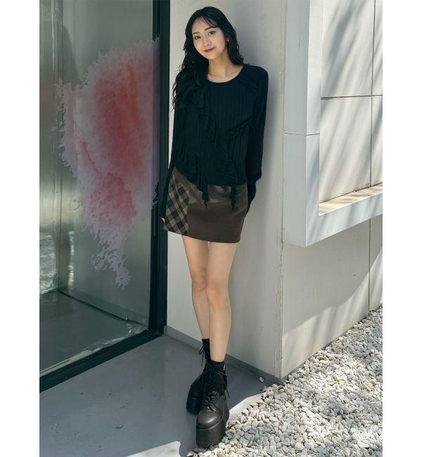 MURUA「ヴィンテージライクパッチワークミニスカート」|スカート|