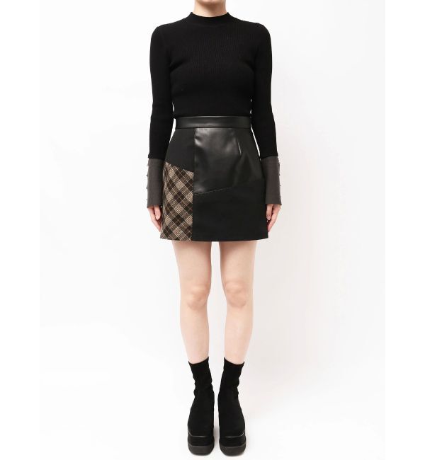 MURUA「ヴィンテージライクパッチワークミニスカート」|スカート|