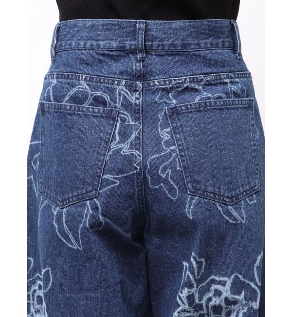 MURUA「ダメージフラワーワイドデニム」|デニム|