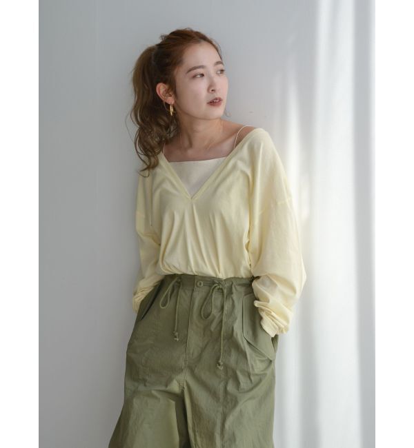 Ungrid「ハイツイストＶネックロングスリーブTee」|Tシャツ・カットソー|