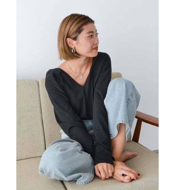 Ungrid「ハイツイストＶネックロングスリーブTee」|Tシャツ・カットソー|
