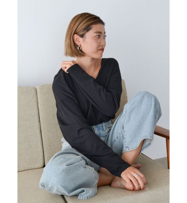Ungrid「ハイツイストＶネックロングスリーブTee」|Tシャツ・カットソー|