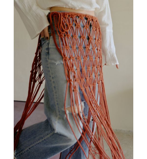 Ungrid「マクラメフリンジスカート」|スカート|ブラウン