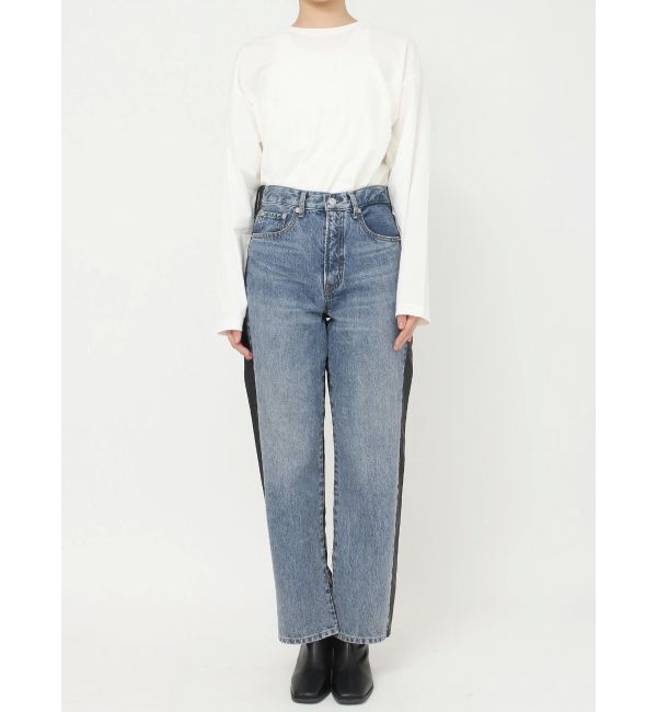 Ungrid「フェイクレザードッキングデニム」|デニム|