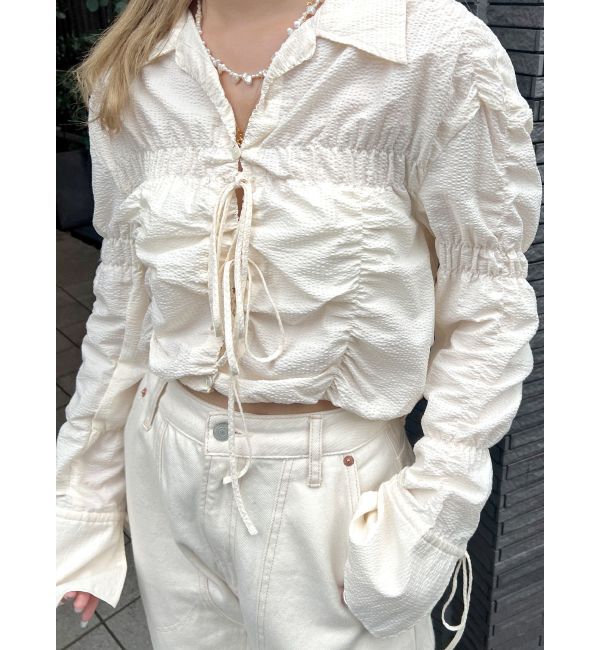 Ungrid「シャーリングデザインブラウス」|シャツ・ブラウス|