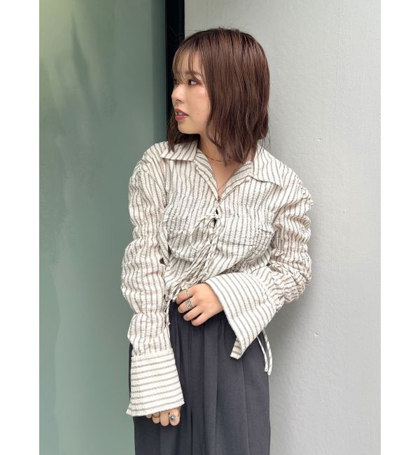 Ungrid「シャーリングデザインブラウス」|シャツ・ブラウス|