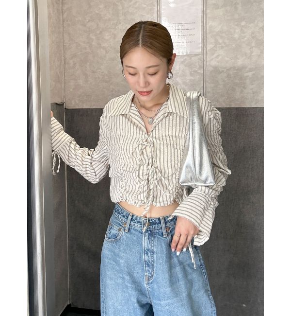 Ungrid「シャーリングデザインブラウス」|シャツ・ブラウス|