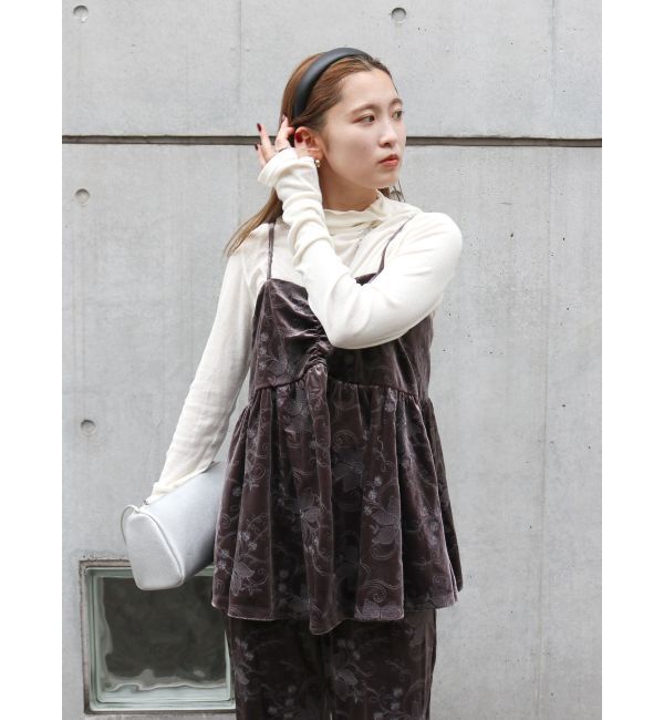 Ungrid「ベロア刺繍デザインキャミ」|キャミソール|