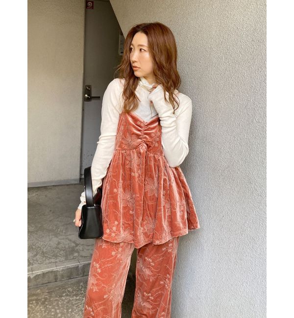 Ungrid「ベロア刺繍デザインキャミ」|キャミソール|