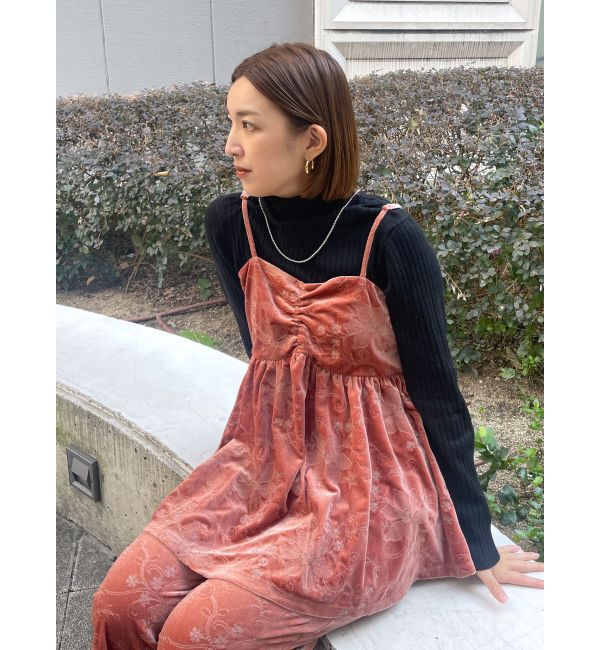 Ungrid「ベロア刺繍デザインキャミ」|キャミソール|