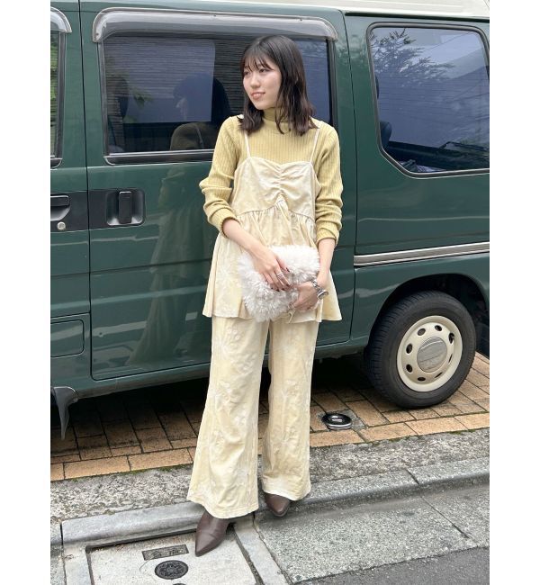 Ungrid「ベロア刺繍デザインキャミ」|キャミソール|