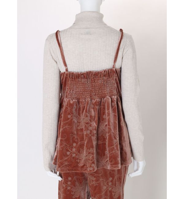 Ungrid「ベロア刺繍デザインキャミ」|キャミソール|