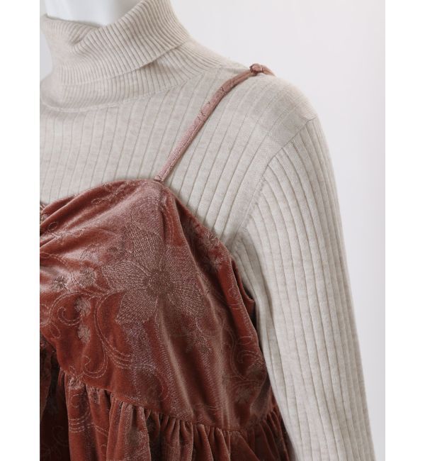 Ungrid「ベロア刺繍デザインキャミ」|キャミソール|