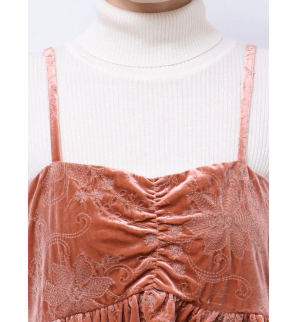 Ungrid「ベロア刺繍デザインキャミ」|キャミソール|