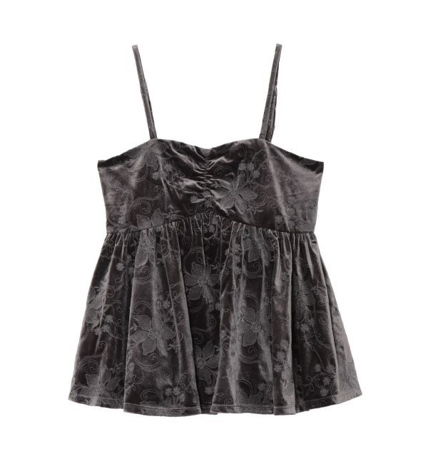 Ungrid「ベロア刺繍デザインキャミ」|キャミソール|