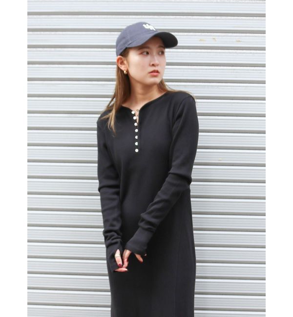 Ungrid「ヘンリーネックテレコカットワンピース」|ワンピース|