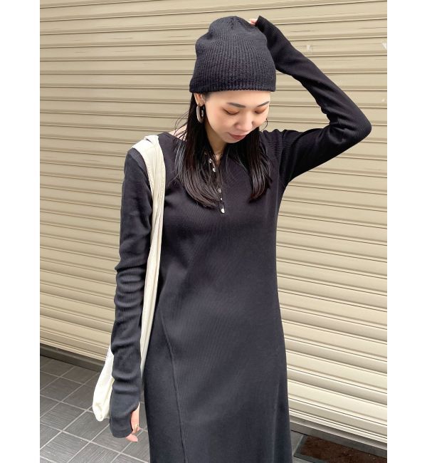 Ungrid「ヘンリーネックテレコカットワンピース」|ワンピース|