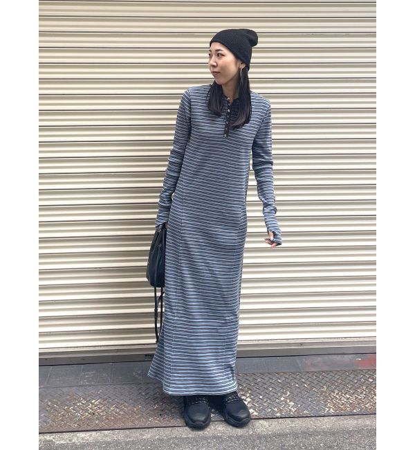 Ungrid「ヘンリーネックテレコカットワンピース」|ワンピース|ミックス