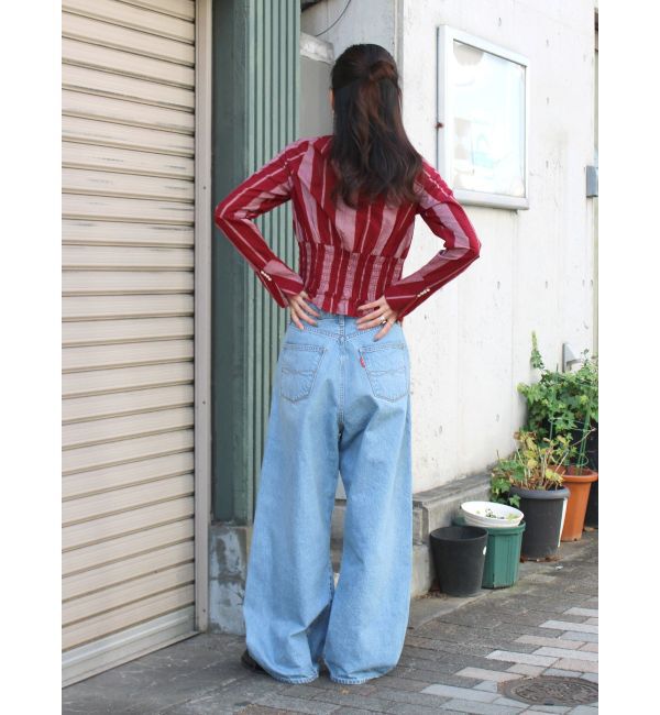 Ungrid「シャーリングデザインストライプブラウス」|シャツ・ブラウス|