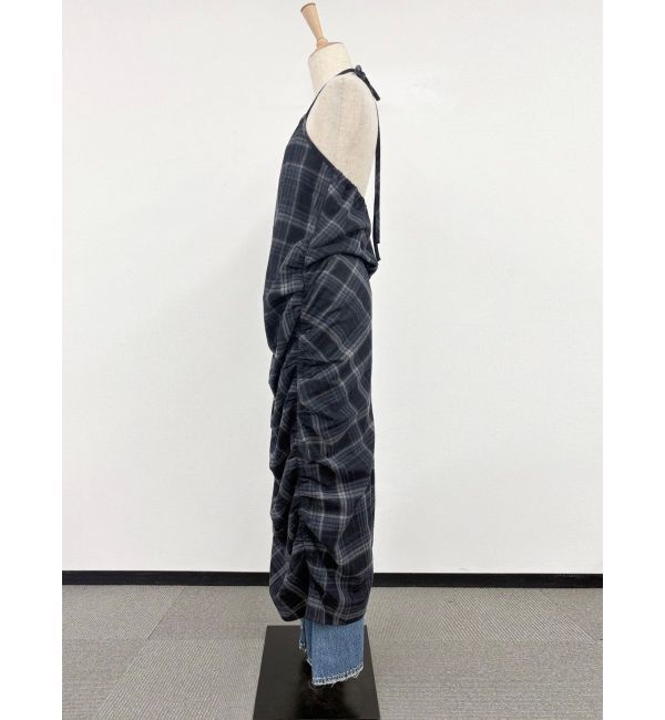 Ungrid「シャーリングデザインチェックワンピース」|ワンピース|