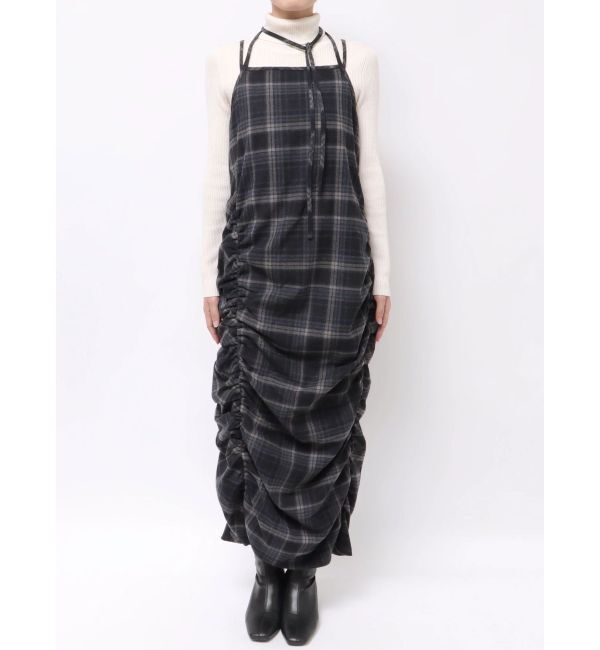 Ungrid「シャーリングデザインチェックワンピース」|ワンピース|