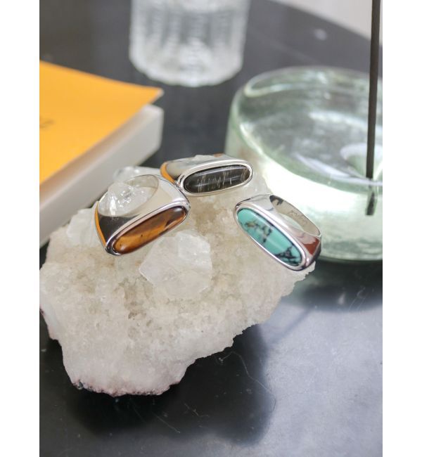 Ungrid「エリプスデザインストーンコンビリング」|リング|