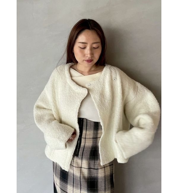 LAGUNAMOON「セッケツニットボアブルゾン」|ブルゾン・スタジャン|