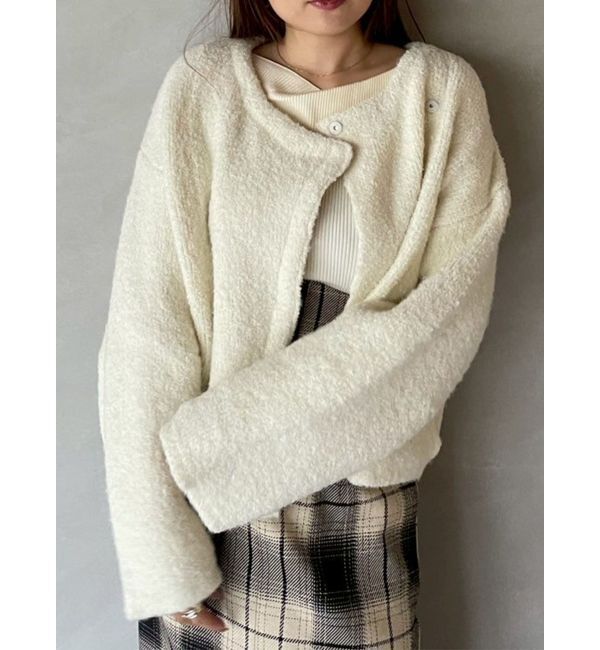 LAGUNAMOON「セッケツニットボアブルゾン」|ブルゾン・スタジャン|