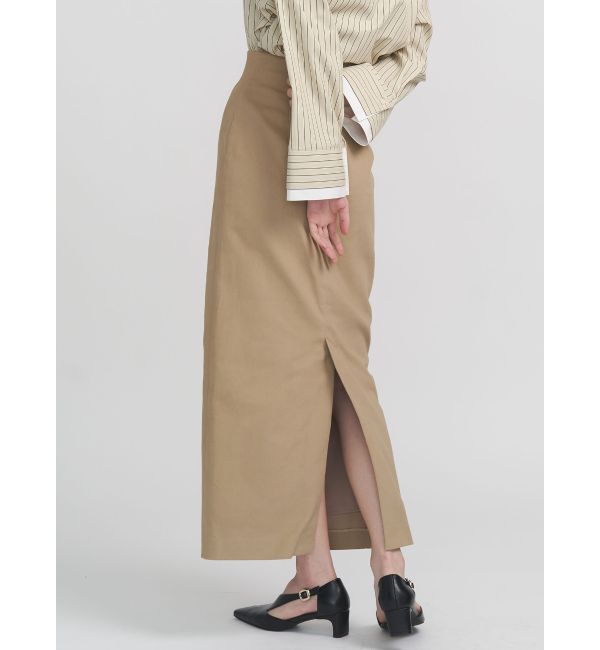 LAGUNAMOON「コットンツイルロングスカート」|スカート|ベージュ