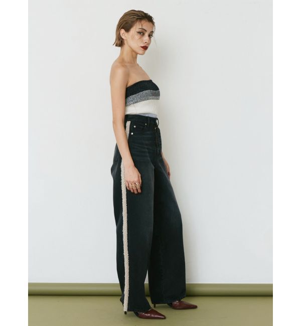 EVRIS「ボアステッチワイドデニムパンツ【セットアップ着用可能】」|デニム|