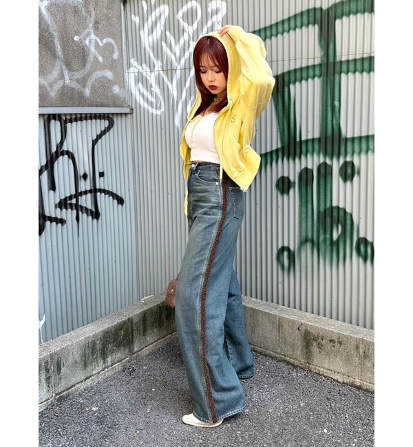 EVRIS「ボアステッチワイドデニムパンツ【セットアップ着用可能】」|デニム|