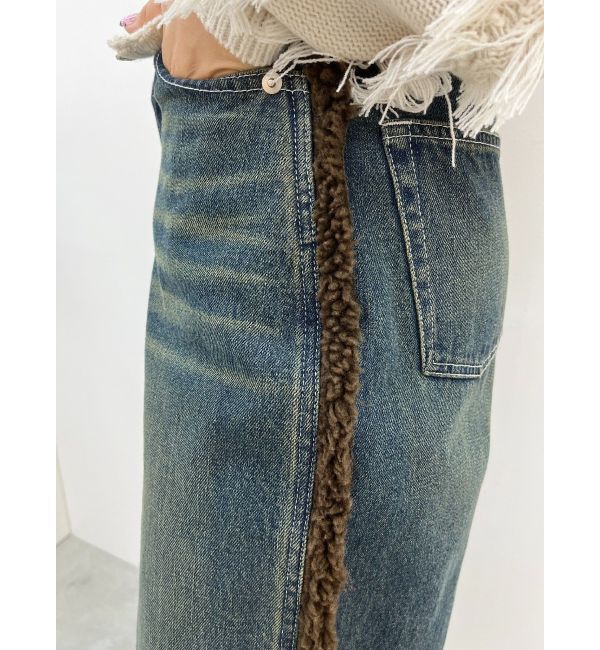 EVRIS「ボアステッチワイドデニムパンツ【セットアップ着用可能】」|デニム|