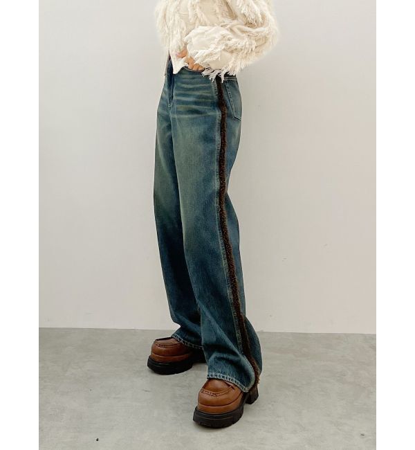 EVRIS「ボアステッチワイドデニムパンツ【セットアップ着用可能】」|デニム|