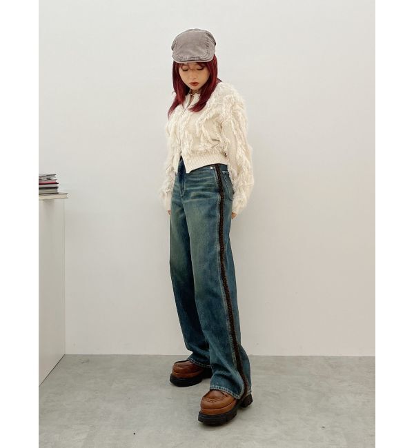 EVRIS「ボアステッチワイドデニムパンツ【セットアップ着用可能】」|デニム|