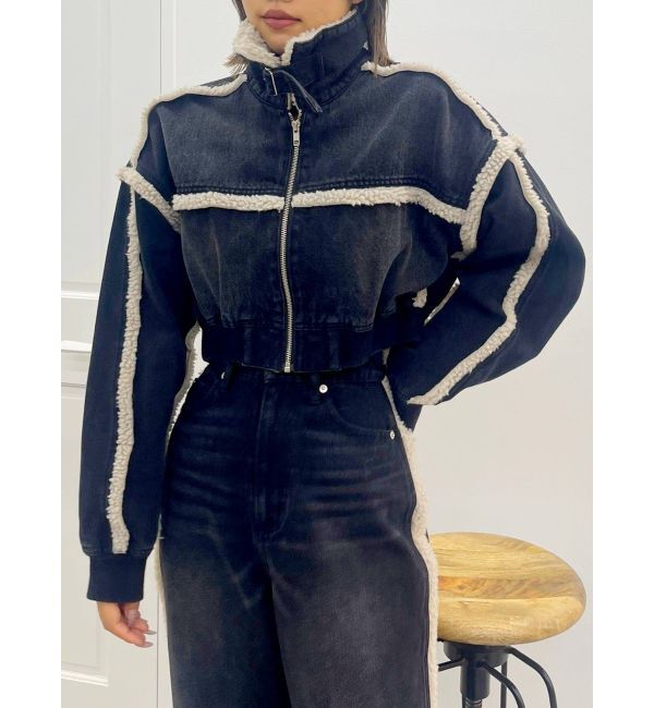 EVRIS「ボアステッチワイドデニムパンツ【セットアップ着用可能】」|デニム|