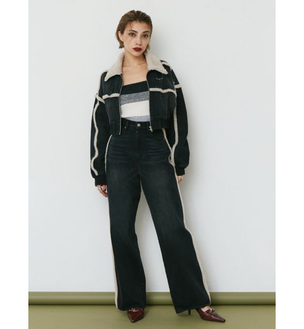 EVRIS「ボアステッチワイドデニムパンツ【セットアップ着用可能】」|デニム|