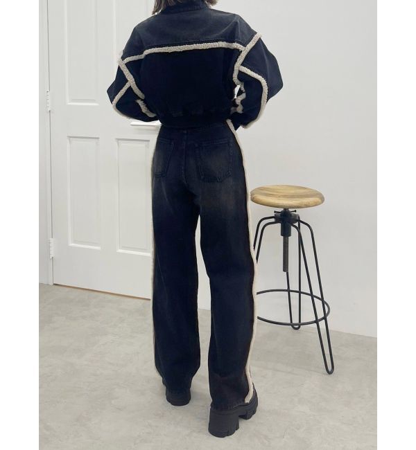 EVRIS「ボアステッチワイドデニムパンツ【セットアップ着用可能】」|デニム|