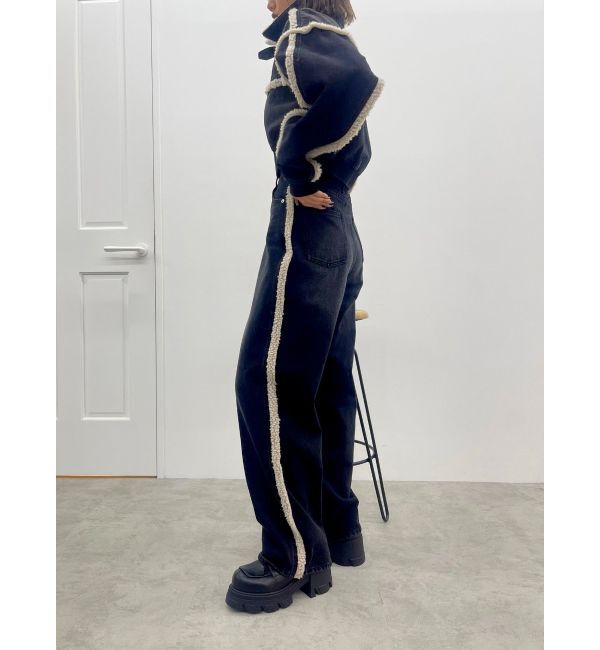 EVRIS「ボアステッチワイドデニムパンツ【セットアップ着用可能】」|デニム|