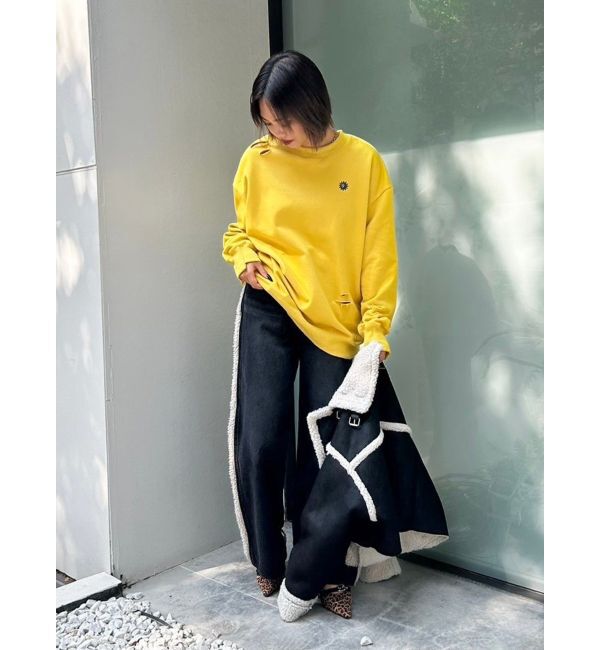 EVRIS「ボアステッチワイドデニムパンツ【セットアップ着用可能】」|デニム|